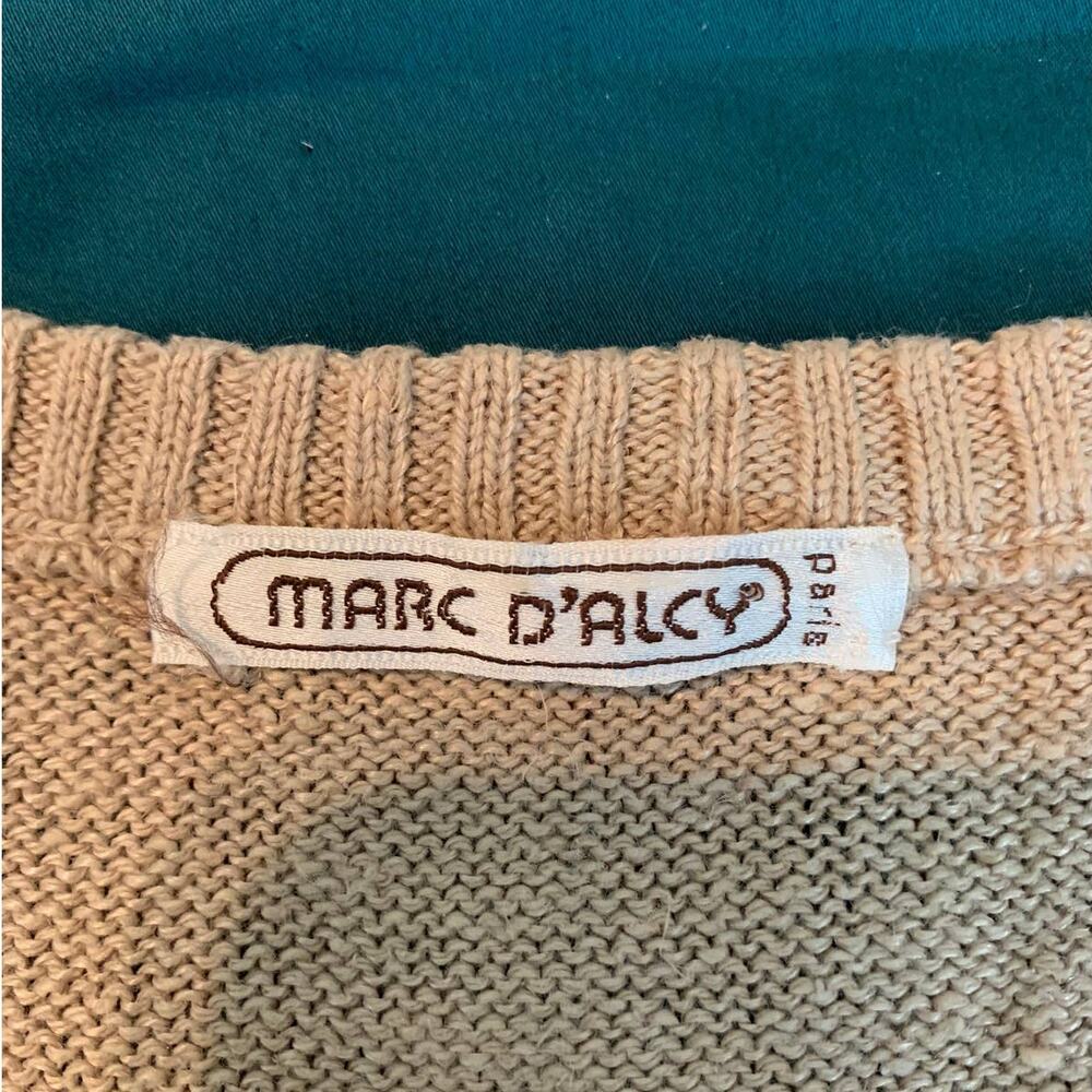 Vintage Marc D'Alcy Beige Sweater Vest with 3D Cone Embellishment - Small - Picture 5 of 5